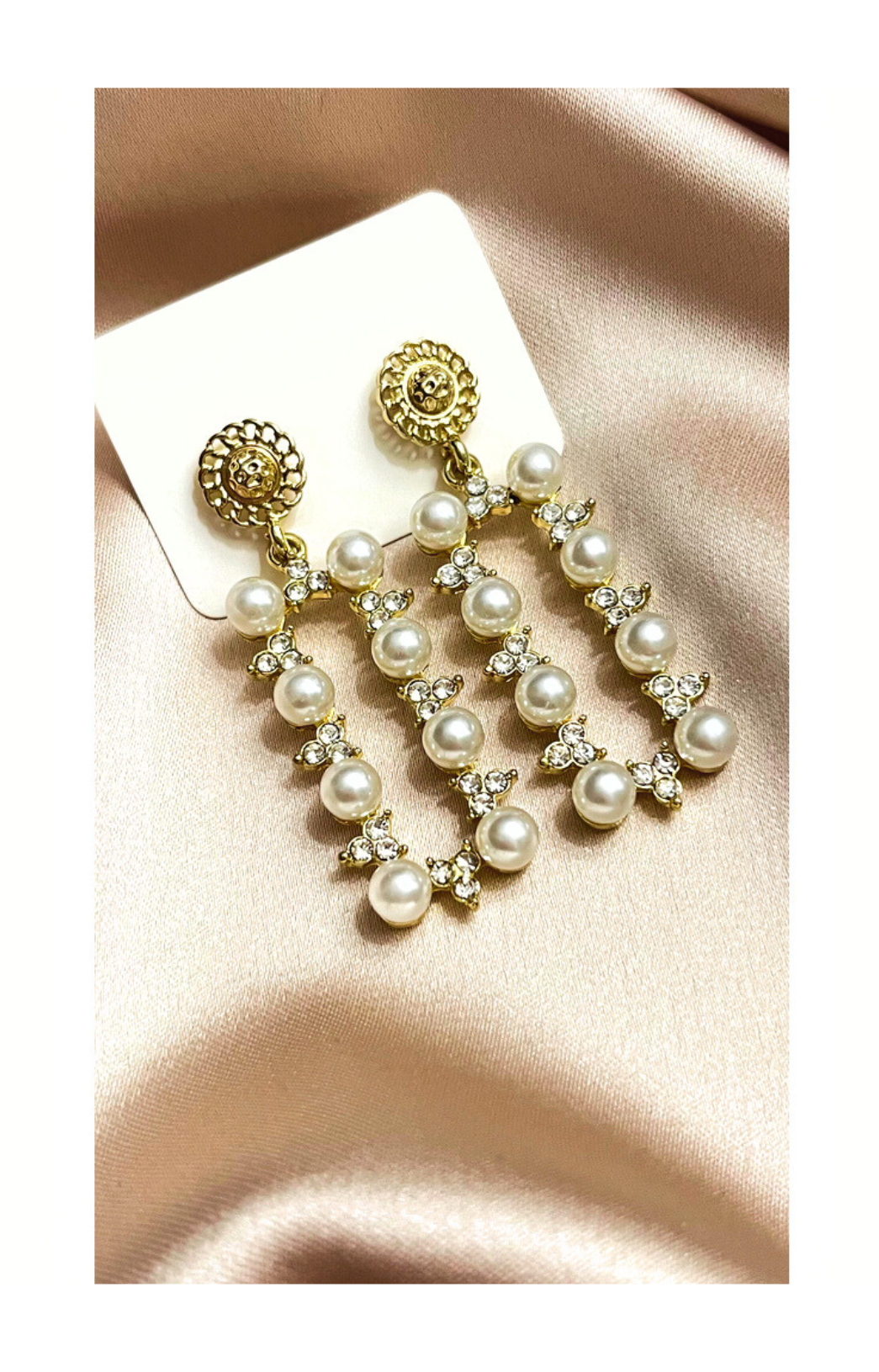 Gold Plated Rectangular Earrings