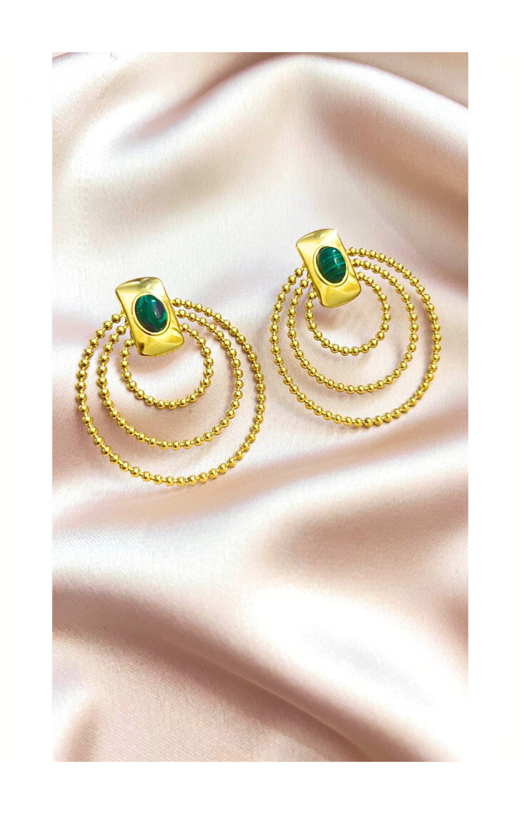 Stainless steel earrings, 18k gold plated