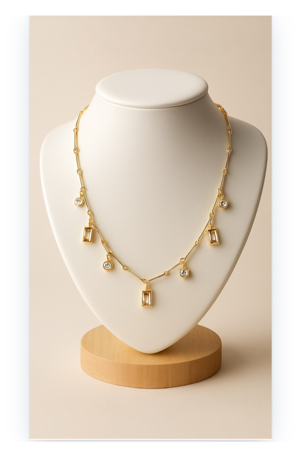 Stainless Steel-18k Gold plated charms necklace