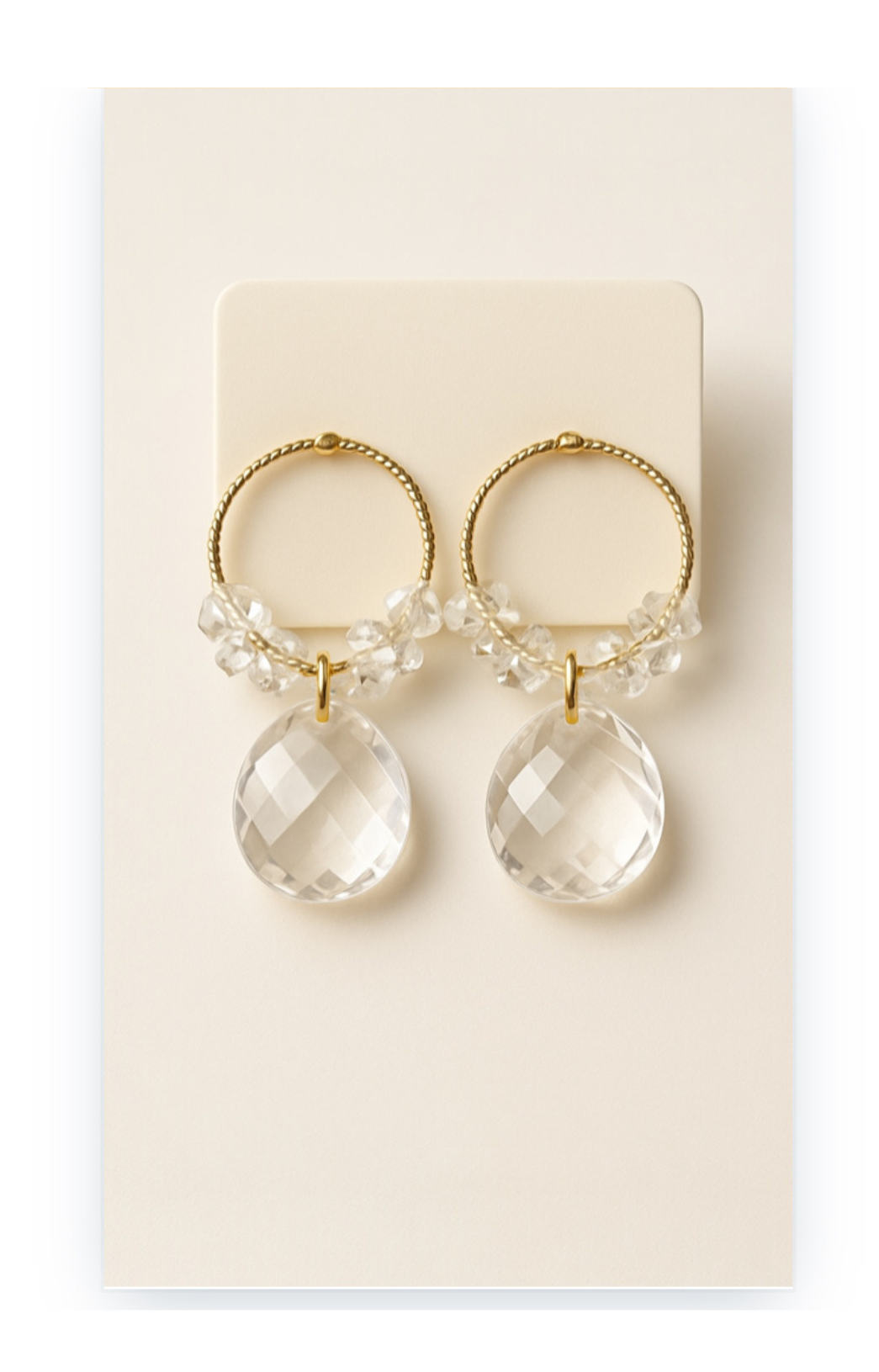 Drop Earrings with Synthetic Crystals
