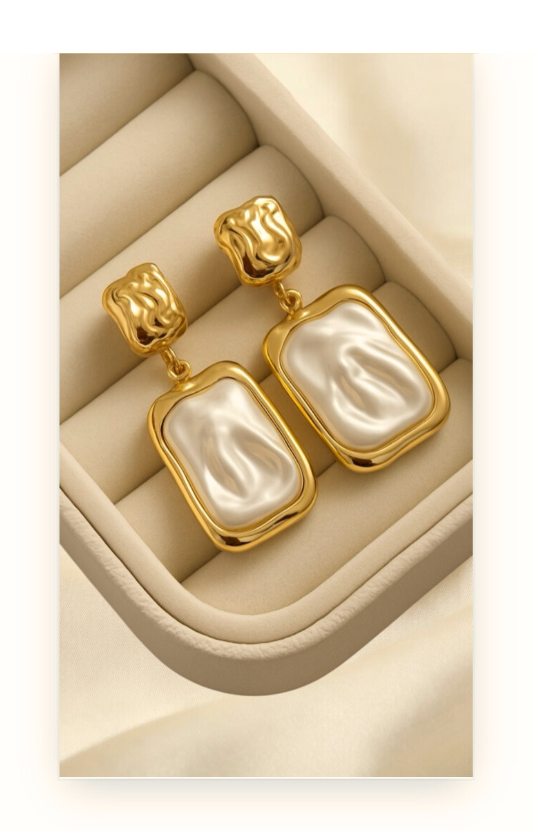 Elegant 14k Gold-Plated Imitation Pearl Earrings