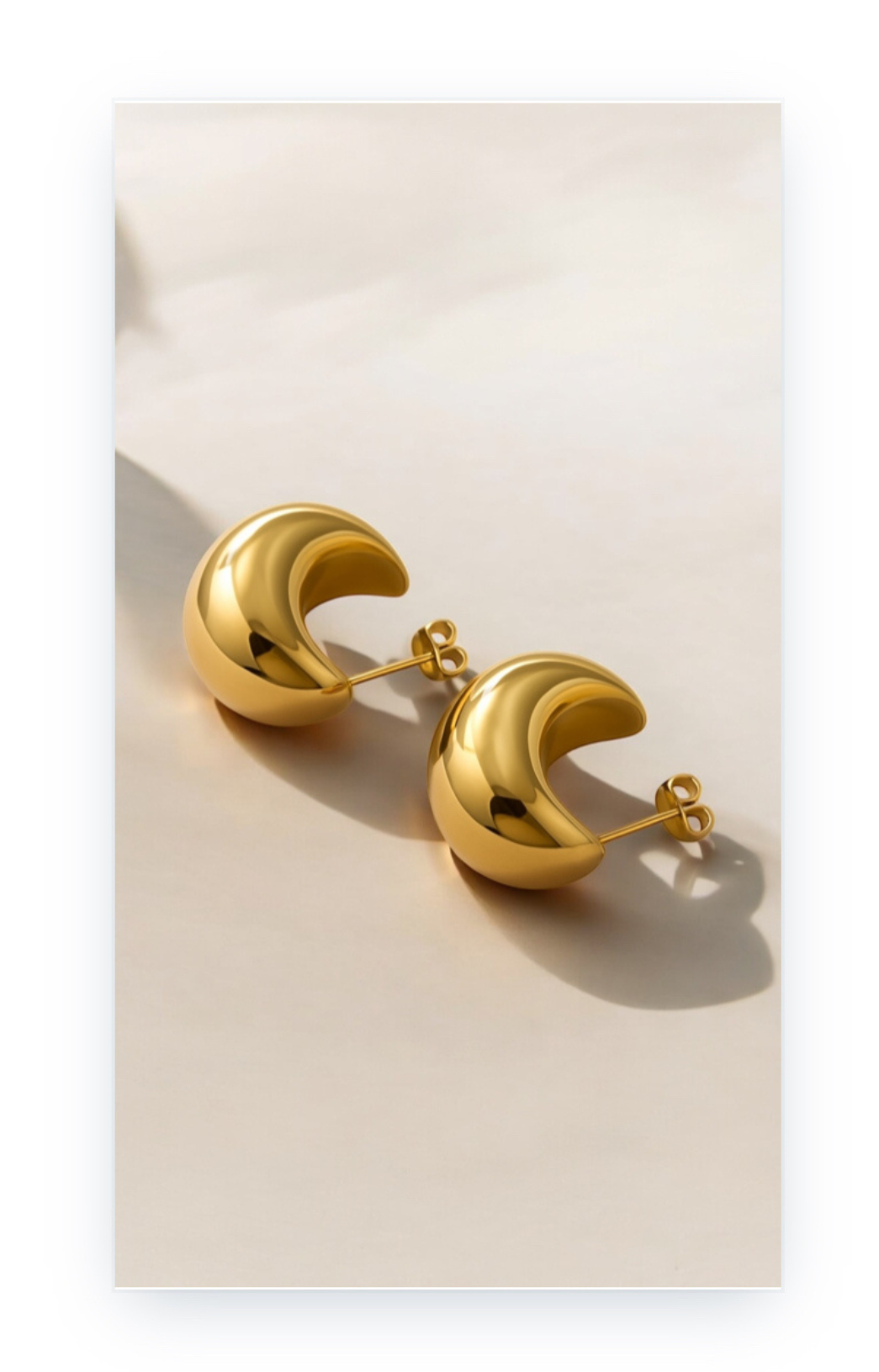 Stainless Steel 14k Gold-Plated Ear Studs