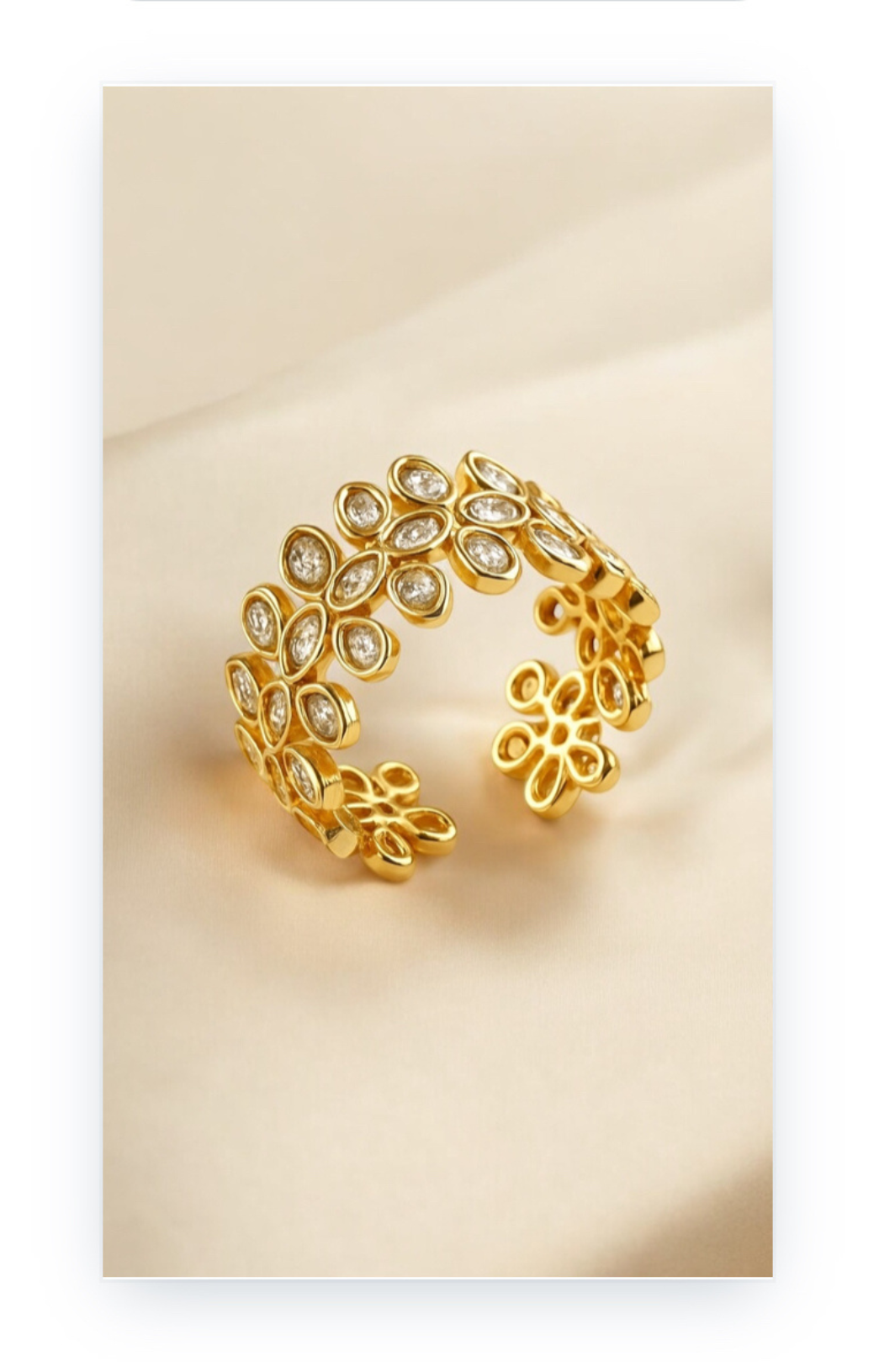 White Zircon Stainless Steel Ring