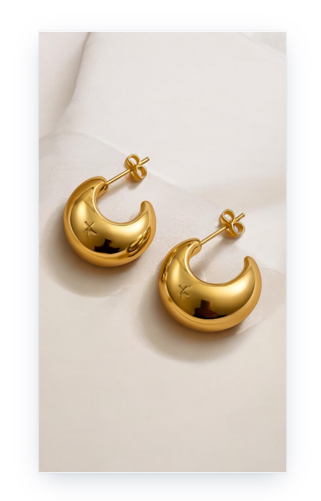 Stainless Steel 14k Gold-Plated Ear Studs