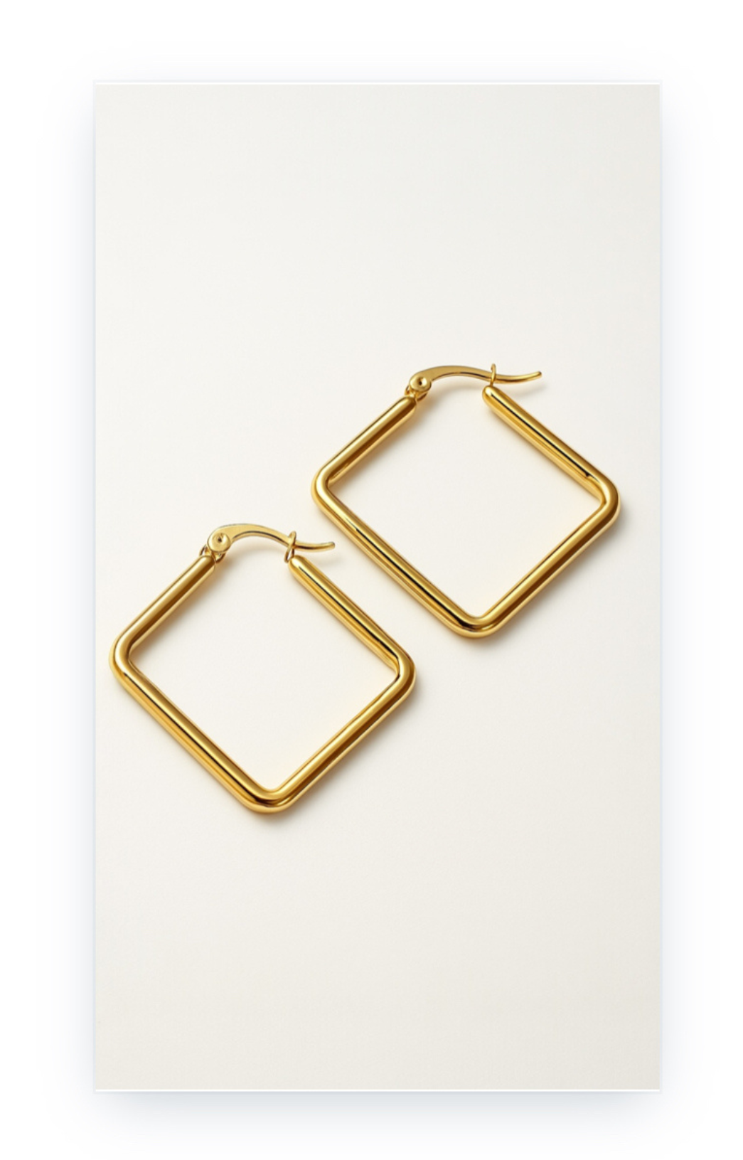 Symmetric-stainless steel-Gold plated Hoop Earrings