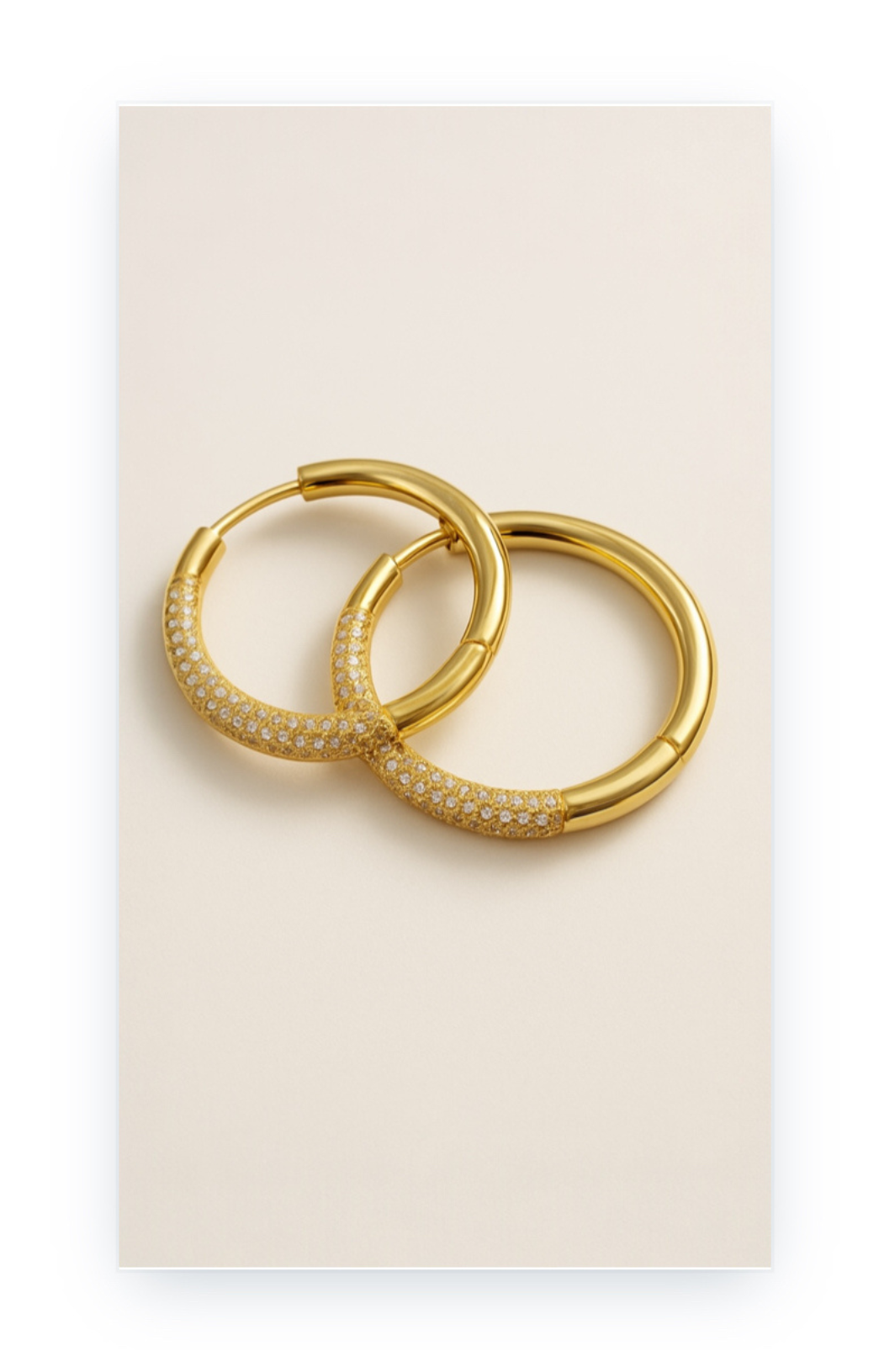 Bold & Brilliant-Thick Gold-Plated Hoops with Zircon Accents
