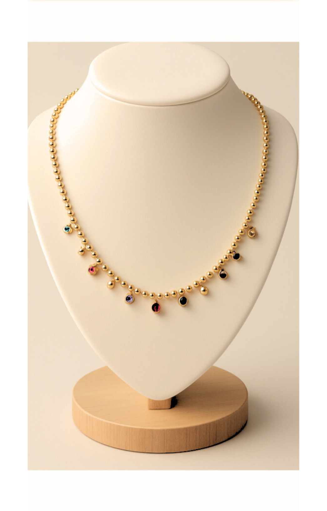 Chic Necklace 18K Gold-Plated Stainless Steel, artificial Rhinestones
