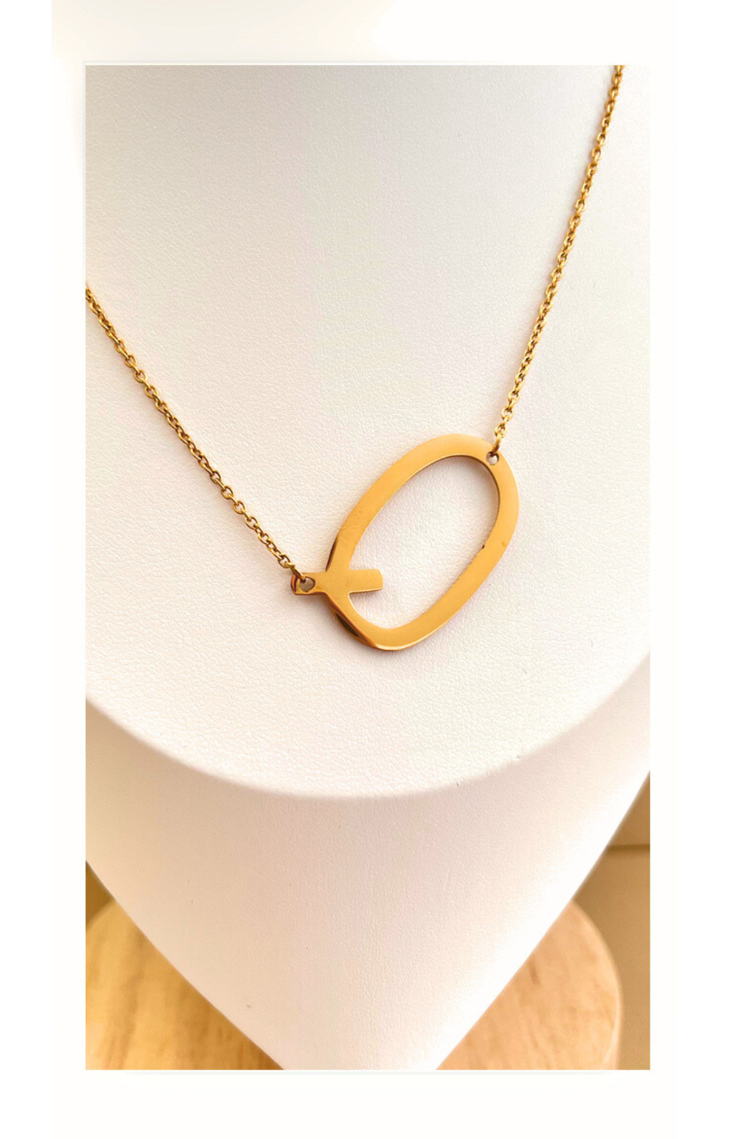 Gold-Plated Stainless Steel Necklace with initial letter Pendant