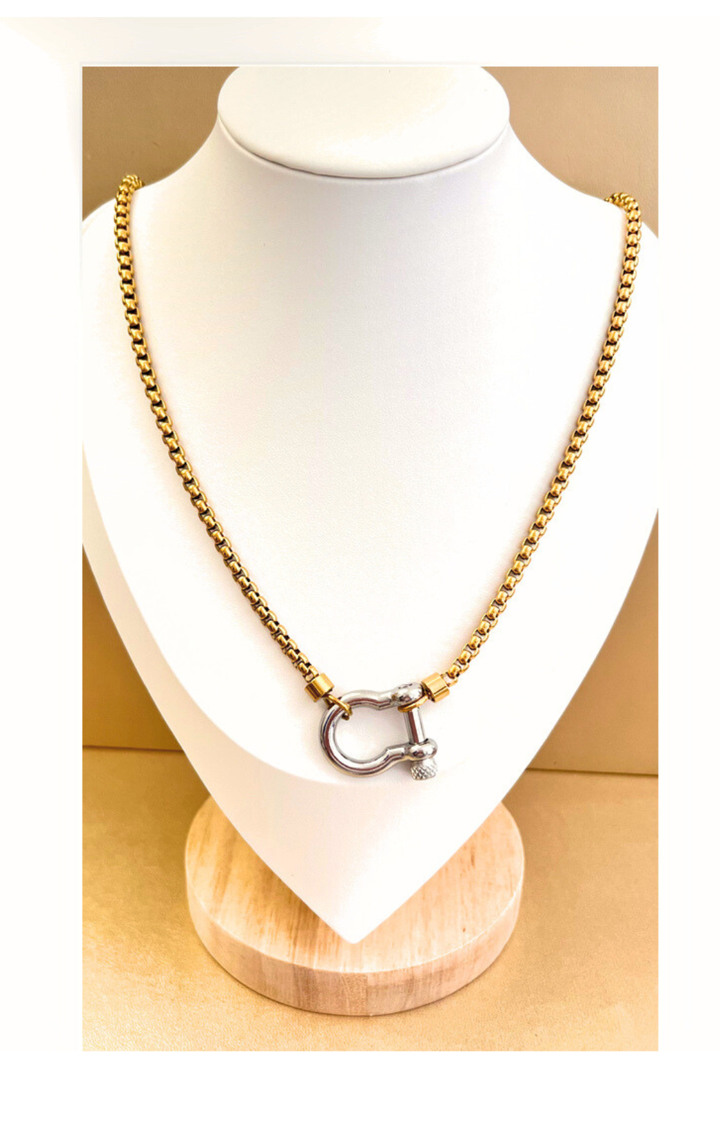 Stainless steel mixed colors necklace