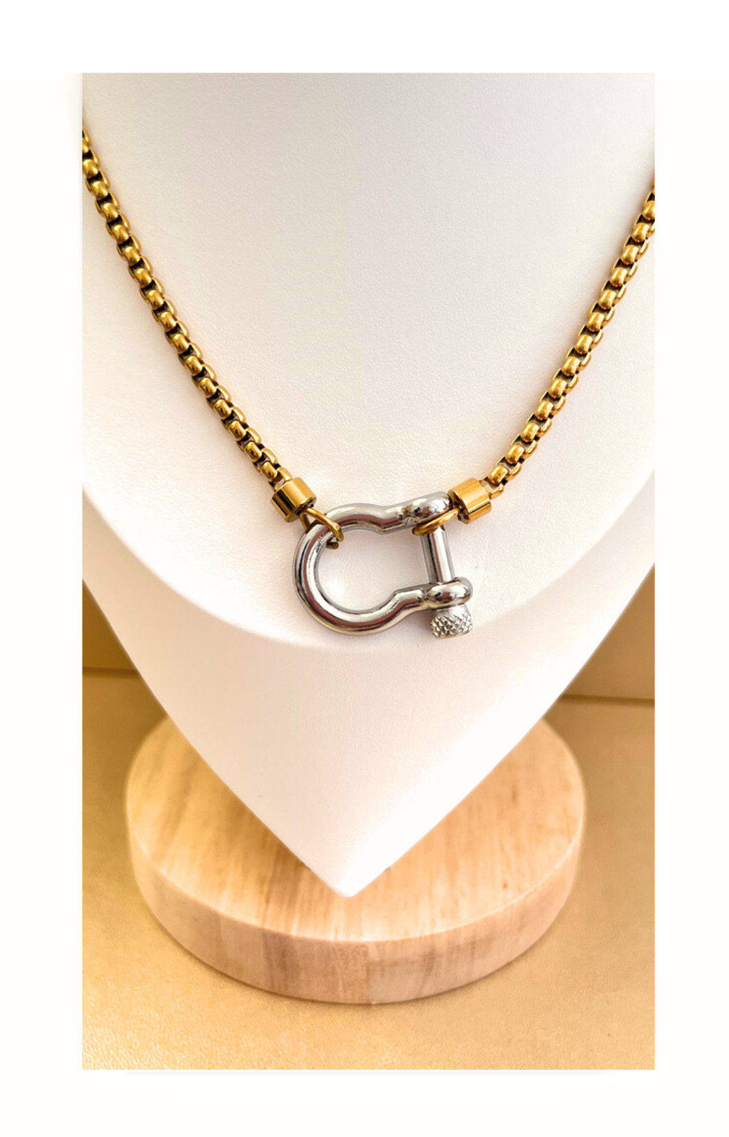 Stainless steel mixed colors necklace
