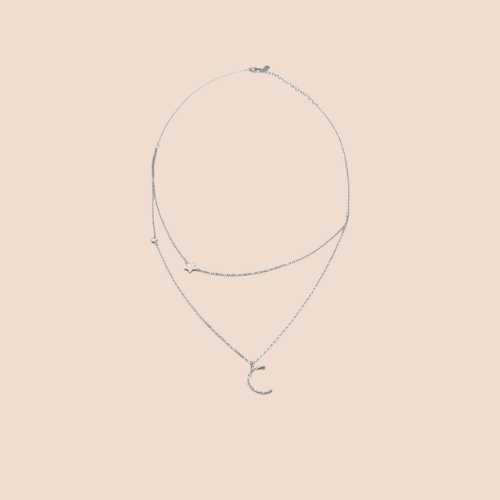 Doble layered 925 Sterling Silver necklace