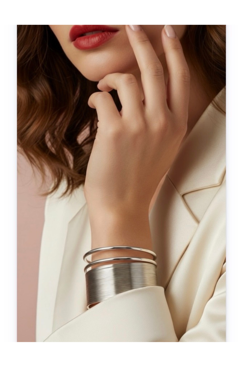 Roman-Style Silvery color- Alloy Bracelet