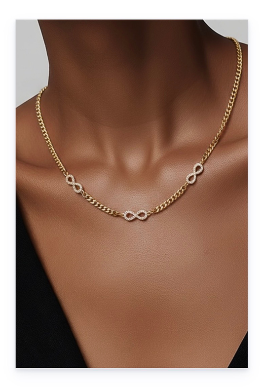 Infinity Shape zircon inlay Link Chain