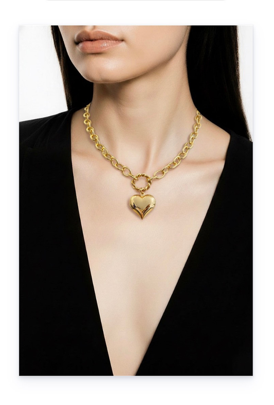 Heart pendant Gold plated necklace