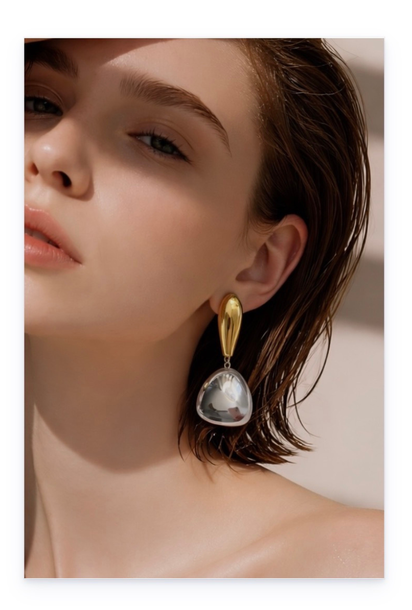 Stainless Steel 18K Gold Plated Earrings