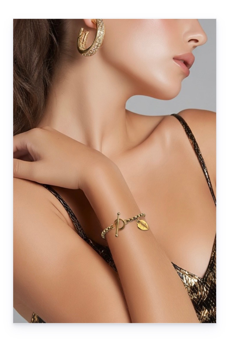 Adjustable Link Bracelet – 18K Gold Plated Stainless Steel