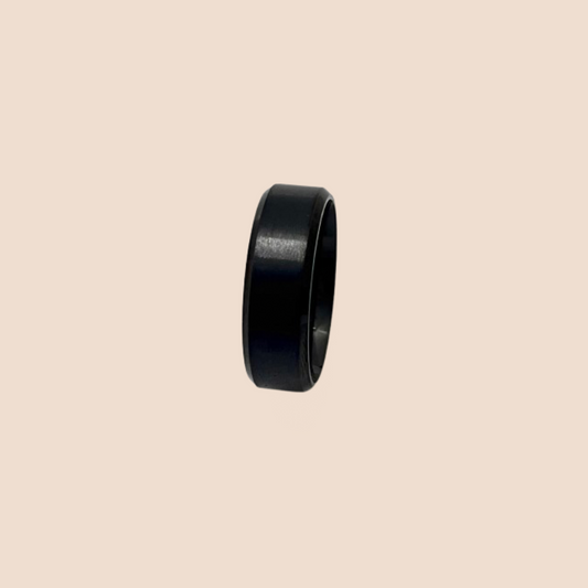 Black stainless steel ring for men