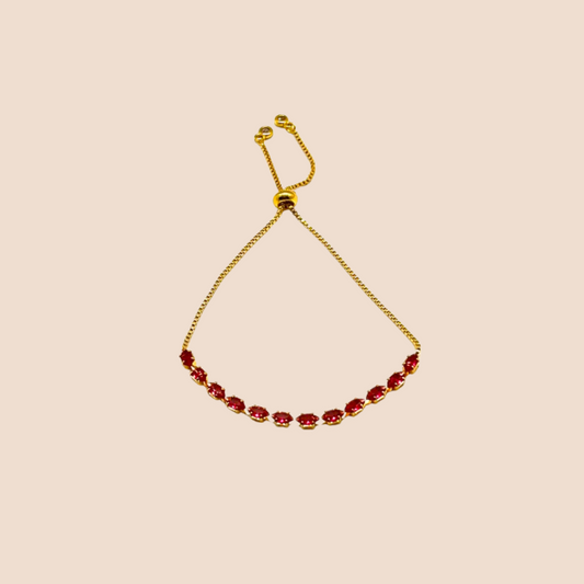 18K Gold-Plated Copper Bracelet with Eye Horse cristal Inlay