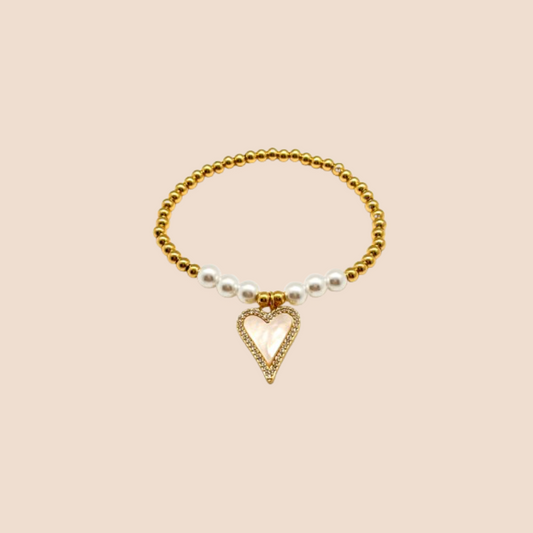 18K Gold-Plated Adjustable Bracelet with Heart Charm