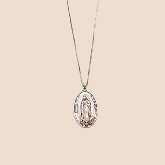 Virgin Mary Pendant Necklace – Simple Chain for Men and Women