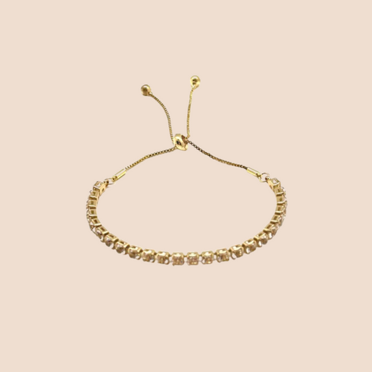 Chic Gold-Plated Zircon Inlay Bracelet – Adjustable
