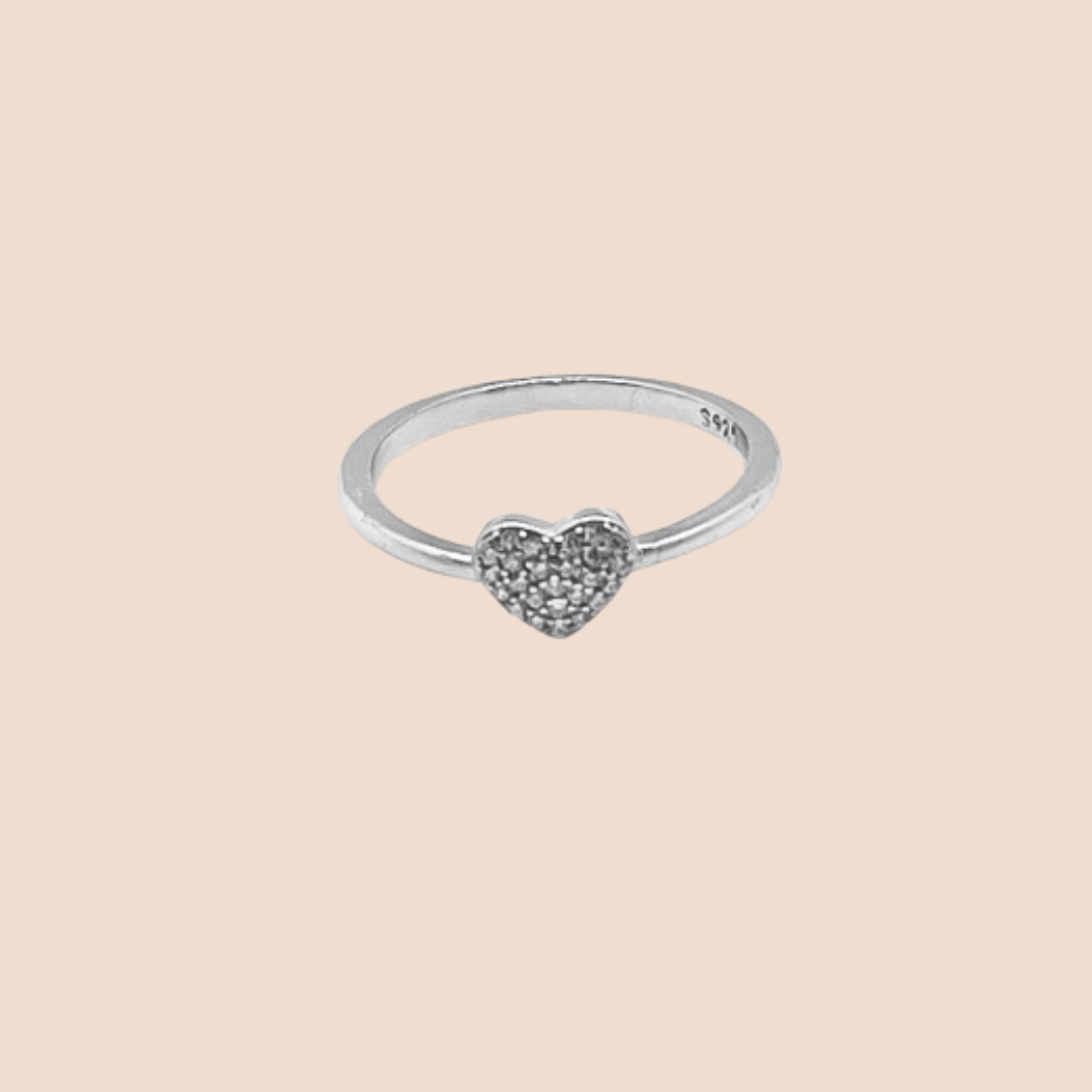Sterling silver heart -shaped ring