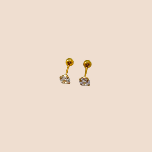 Retro Stainless steel- Zircon Stud Earrings