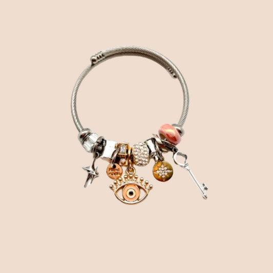 Evil Eyes Bracelet Bangle - Stainless Steel
