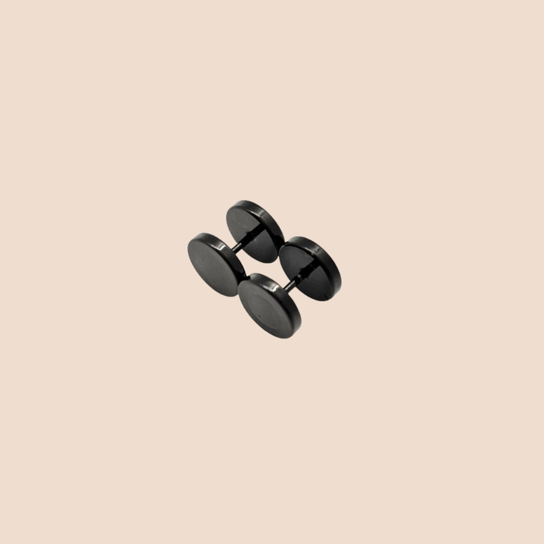 Black Stainless Steel Ear Studs for Men