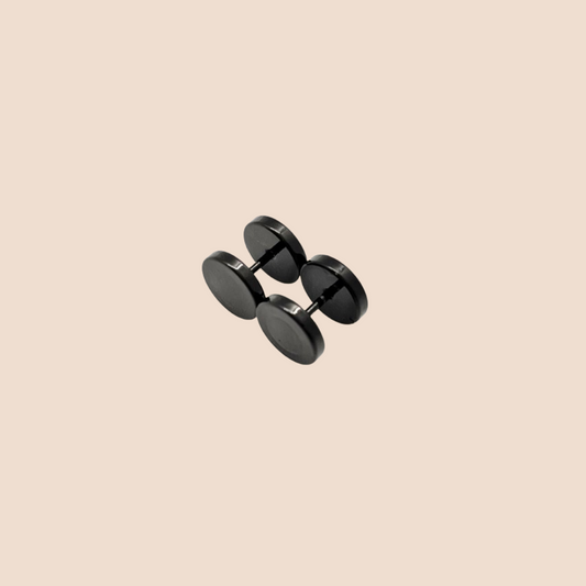 Black Stainless Steel Ear Studs for Men