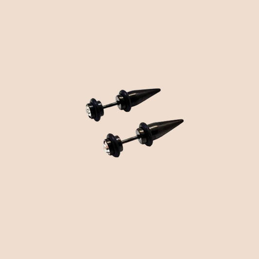 Black stainless steel stud earrings
