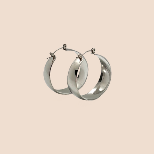 Stainless Steel Plated Hoop Earrings