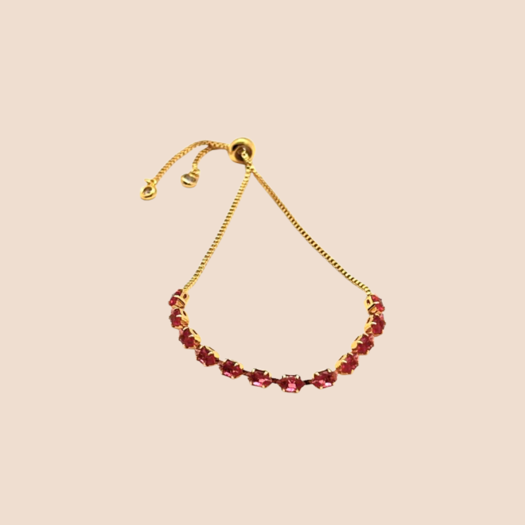 18K Gold-Plated Copper Bracelet with Eye Horse cristal Inlay