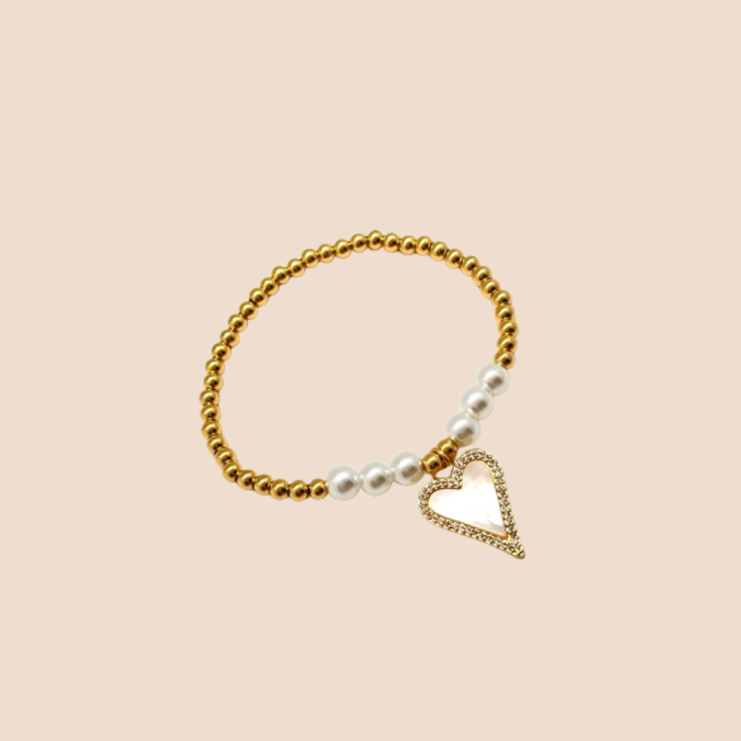 18K Gold-Plated Adjustable Bracelet with Heart Charm