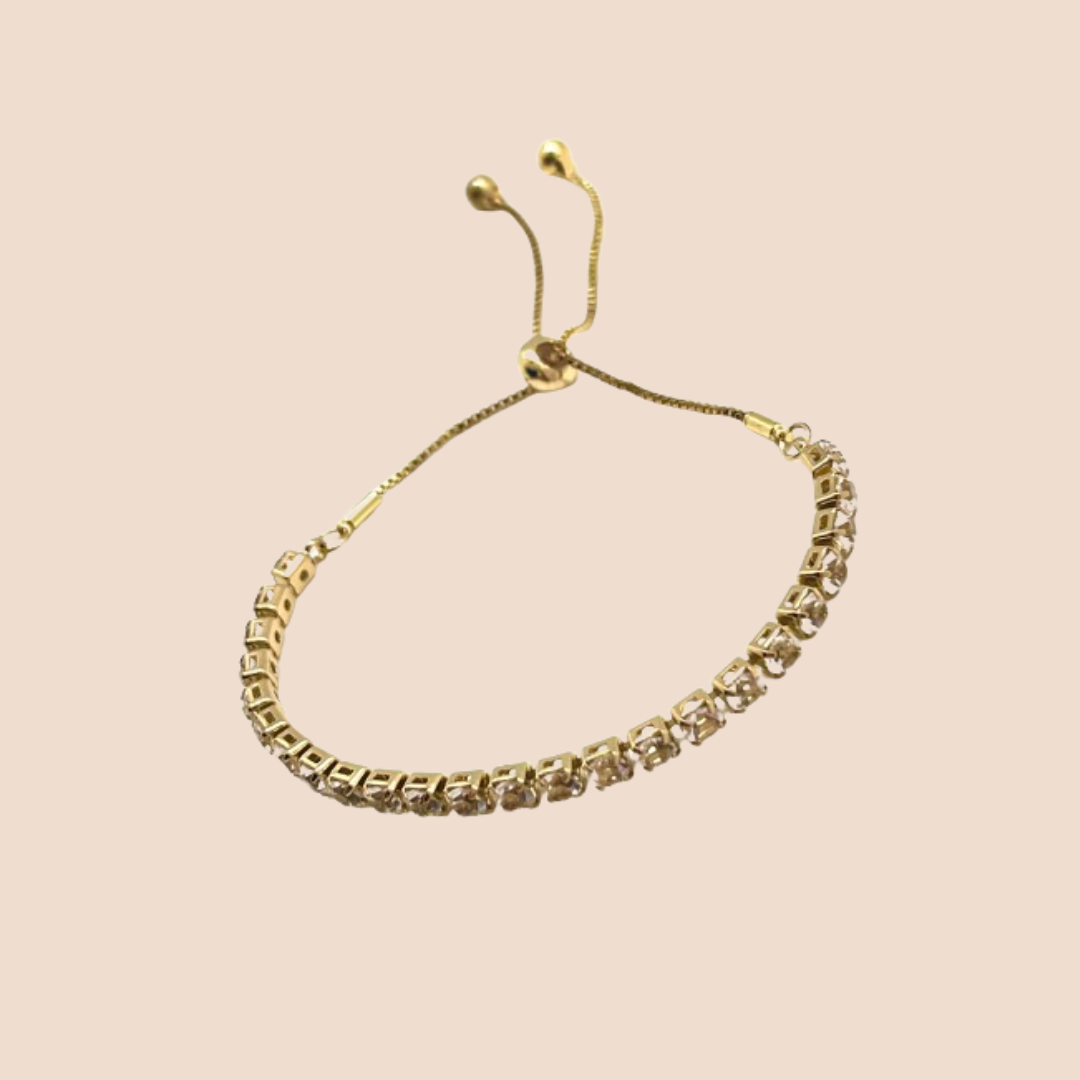 Chic Gold-Plated Zircon Inlay Bracelet – Adjustable