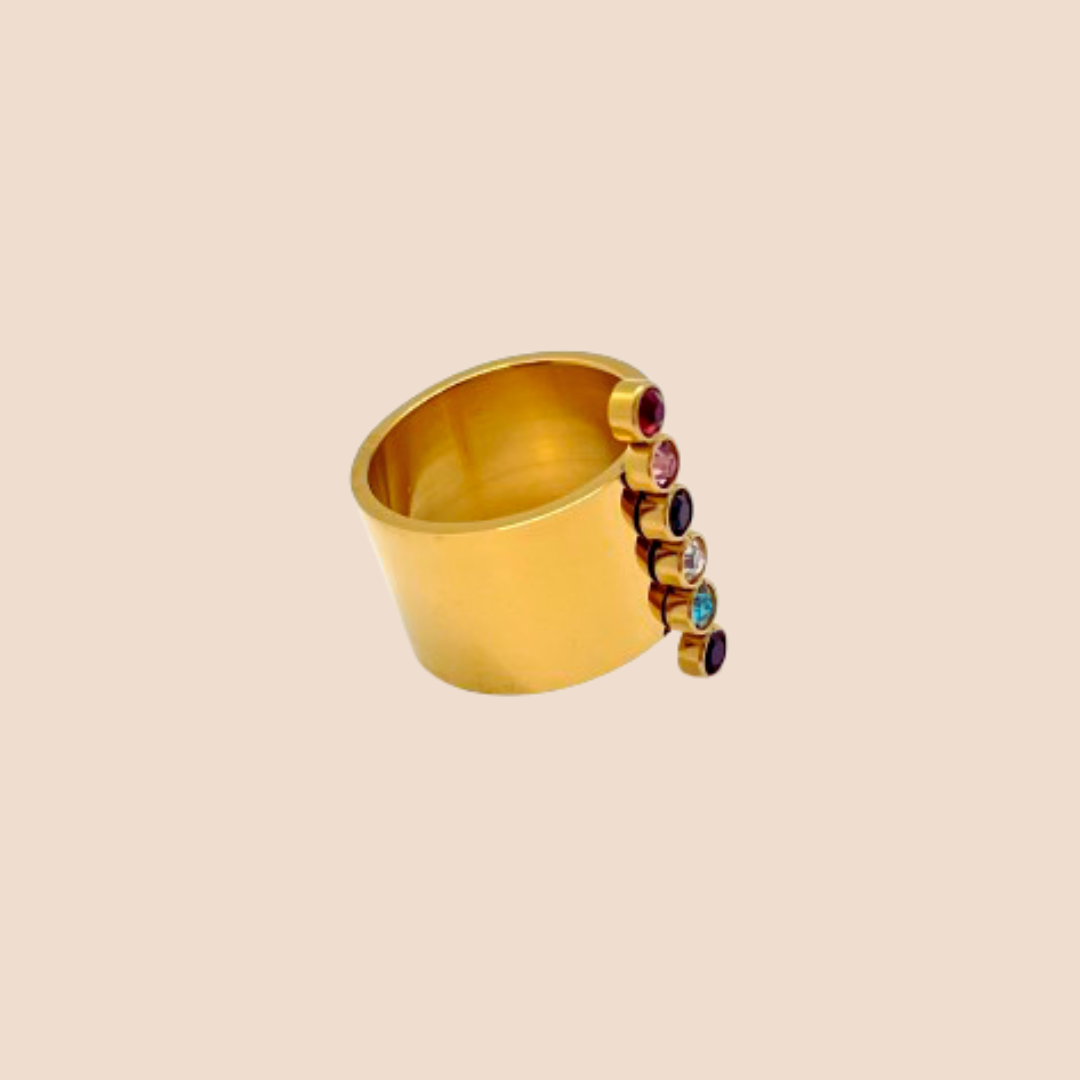 Bold 14K Gold-Plated Stainless Steel Ring