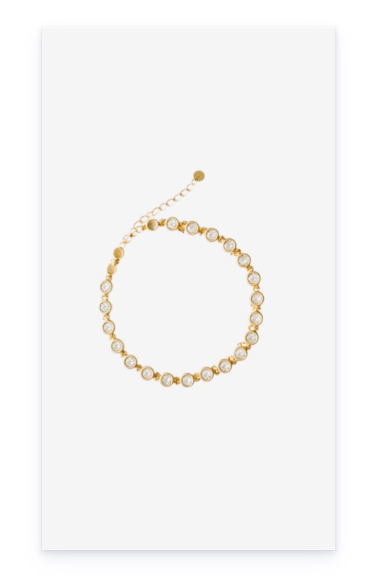 Copper and Gold-Plated Bracelet with Zircons