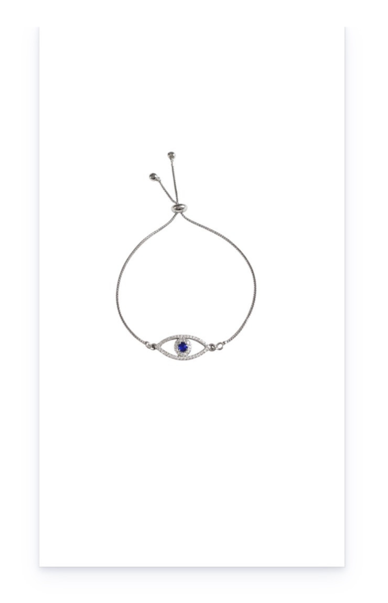 Evil Eyes Bracelet in 18k Gold-Plated Copper with Silver Finish