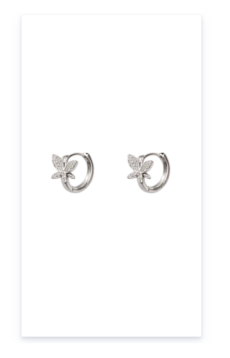 Butterfly-Shaped Sterling Silver Ear hoop Earrings