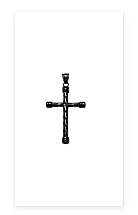 Black Stainless Steel Cross Pendant