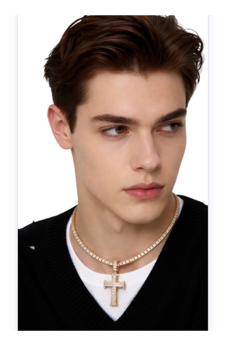 Fashion Cross Charm and Necklace for Men