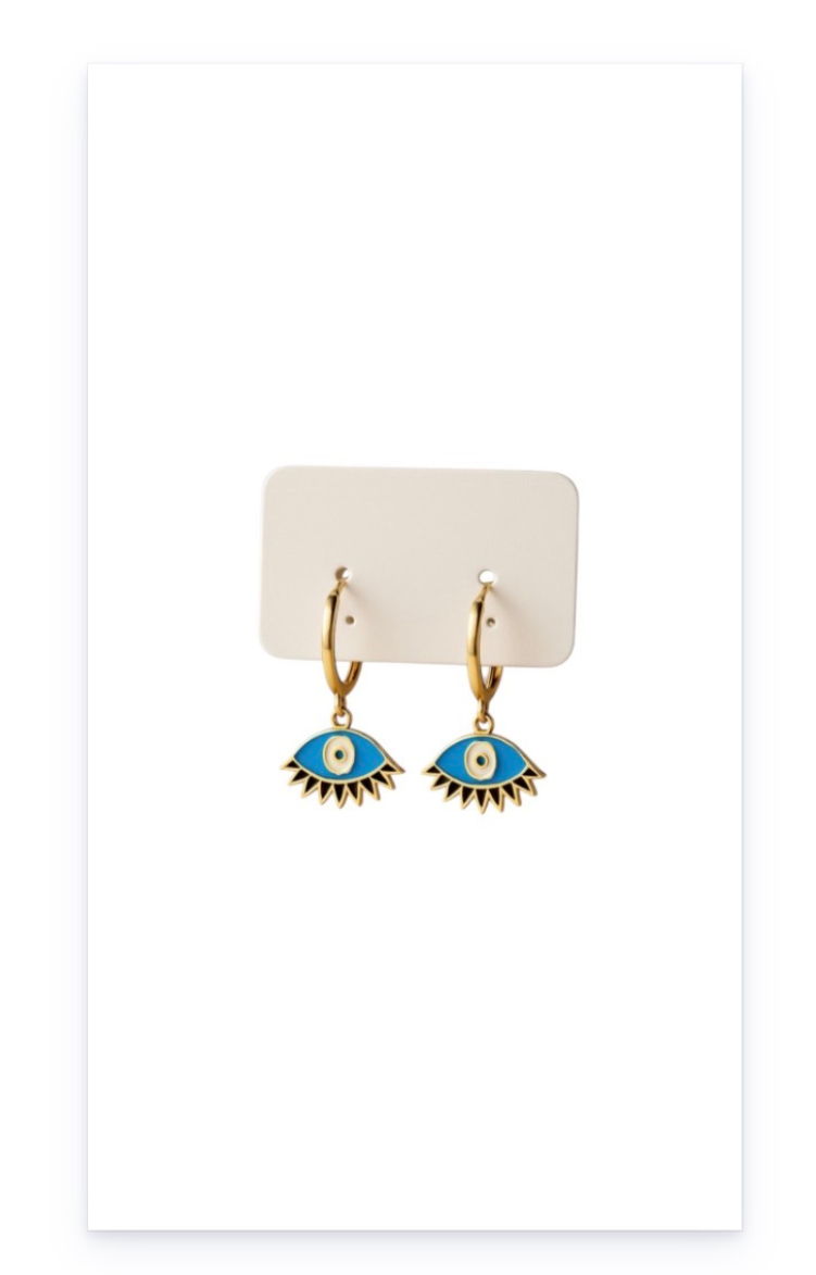Alloy Hoop Earrings with Evil Eye Pendant design
