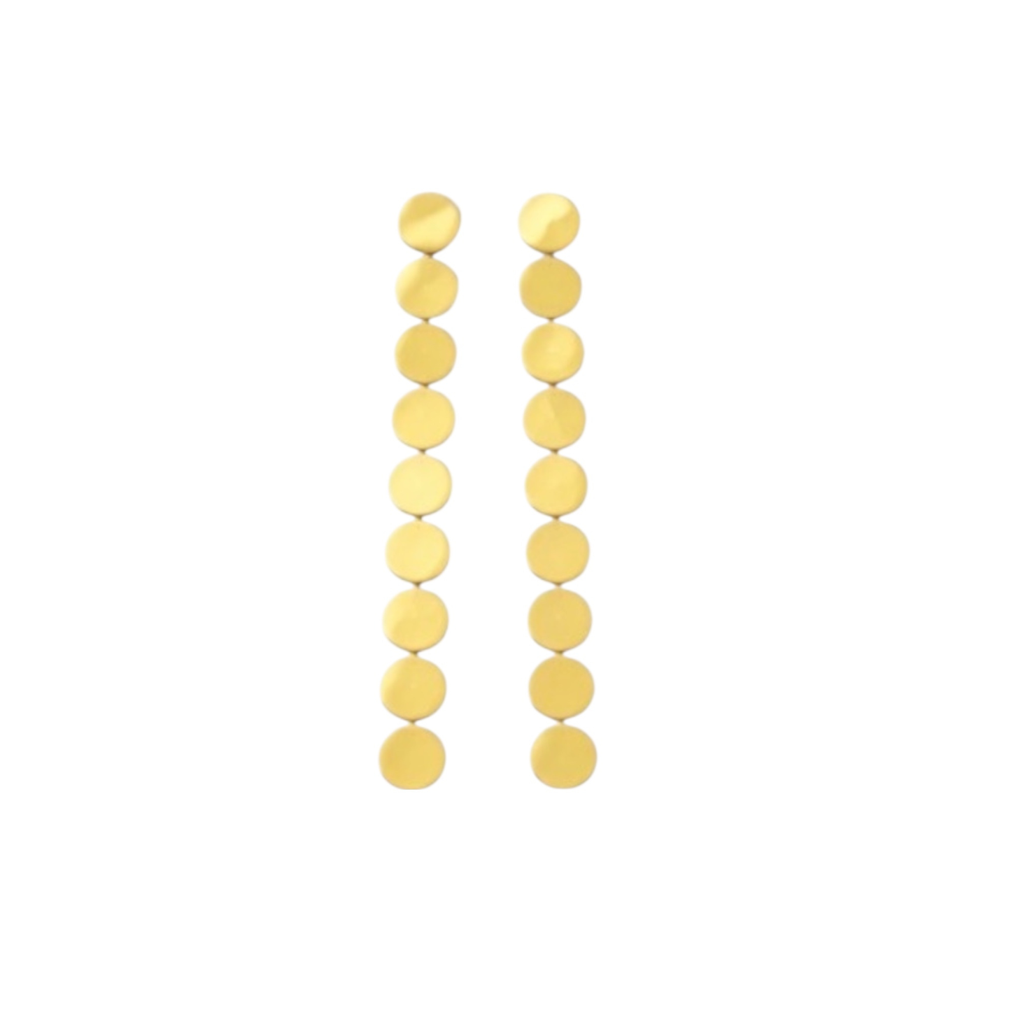 Stylish long circles earrings, stainless steel, 18k gold plated