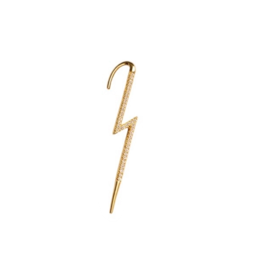 Cross-Style Auricle Piercing Earrings with Gold-Plated Copper