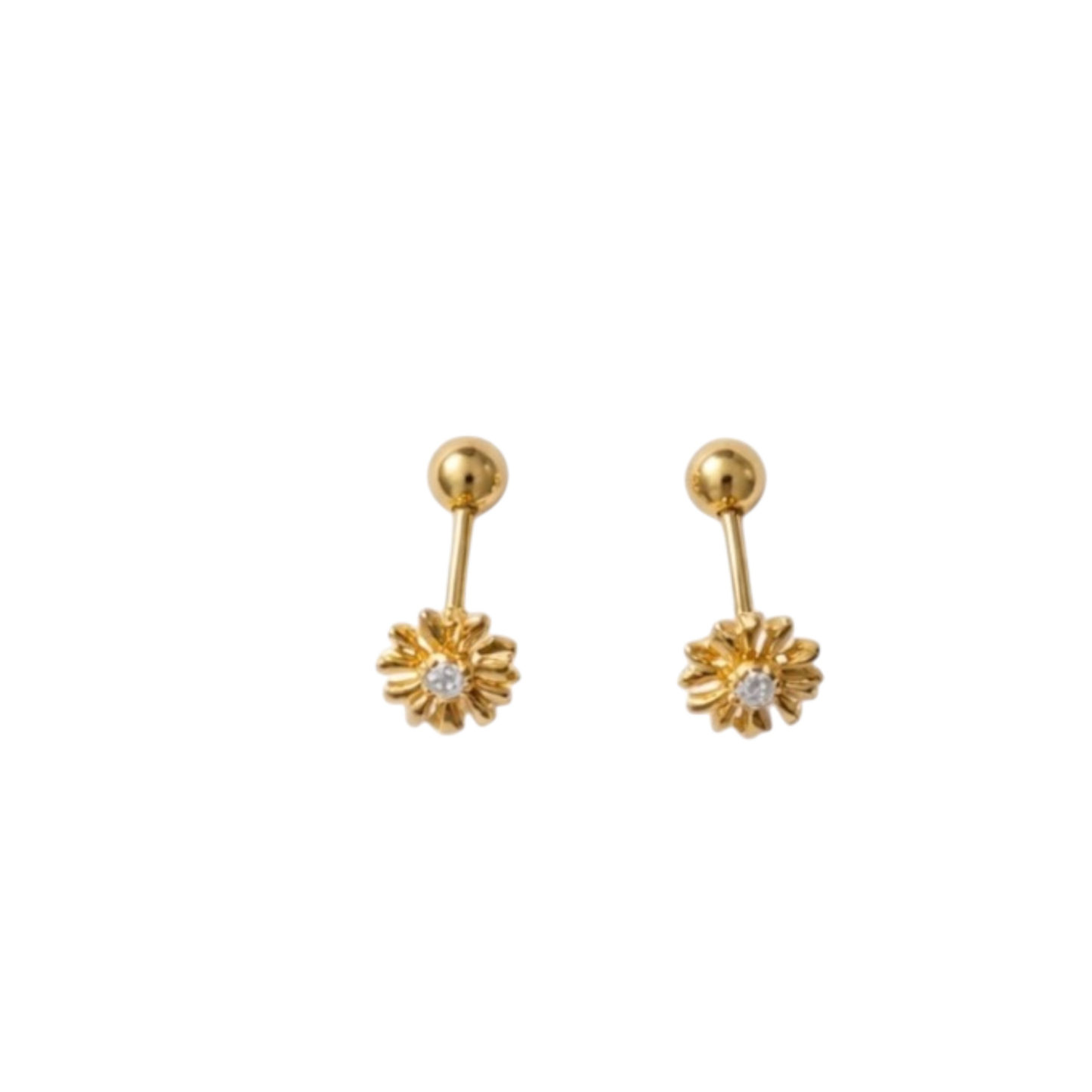 Floral-Shaped Sterling Silver Stud Earrings