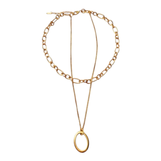 Gold Plated Stainless Steel Layered Necklace