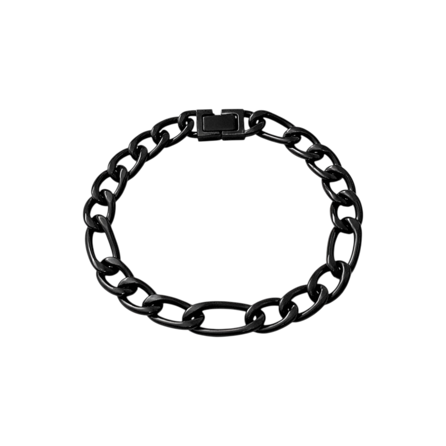 Black Stainless Steel Men’s Bracelet with 18K Gold Plating