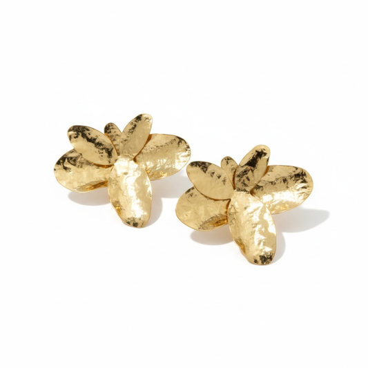Floral Petal chunky Ear stud earrings
