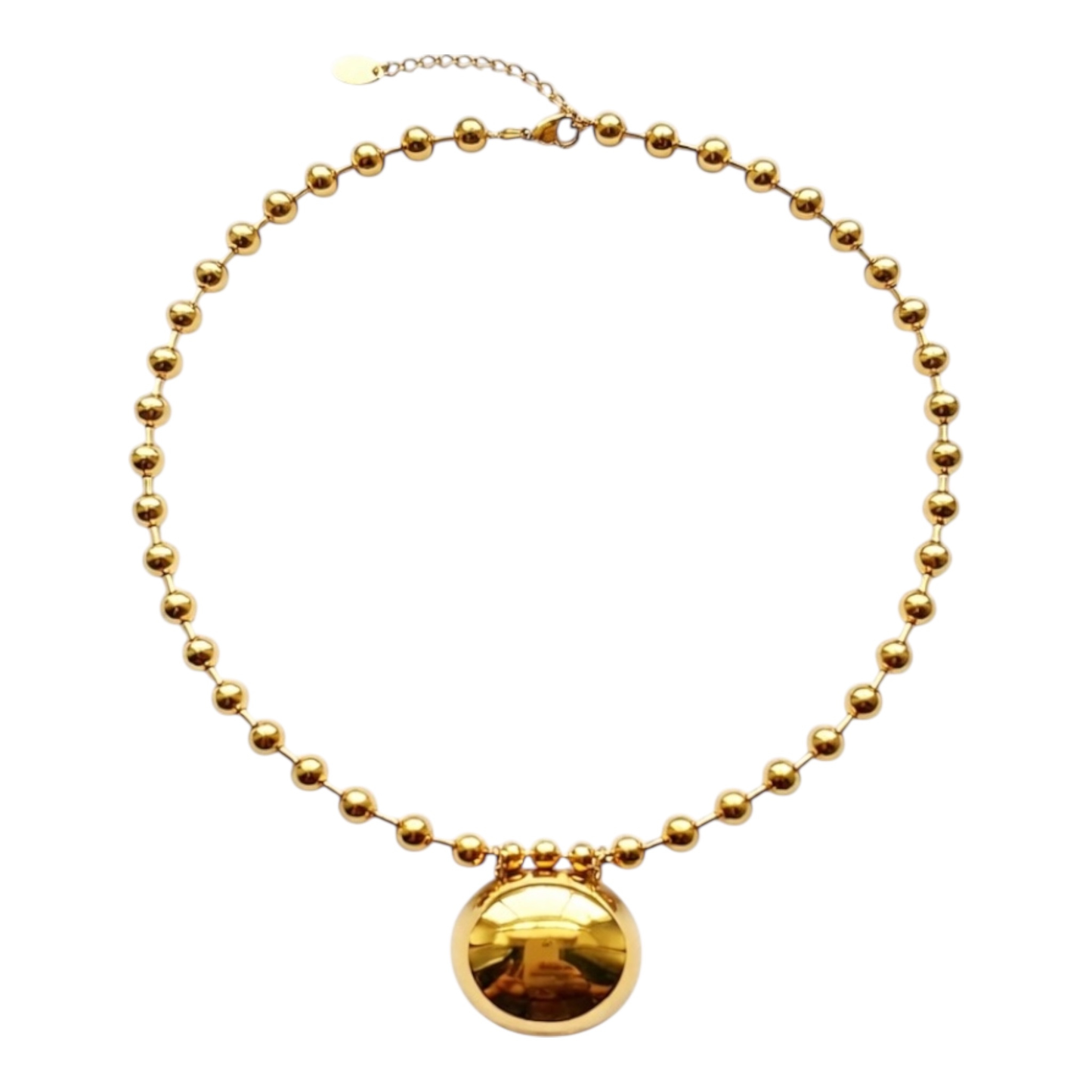 Stainless Steel Chain with Oval-Shaped Pendant