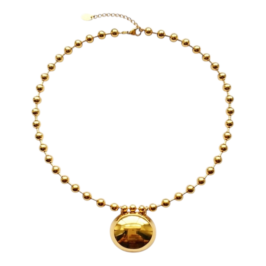 Stainless Steel Chain with Oval-Shaped Pendant